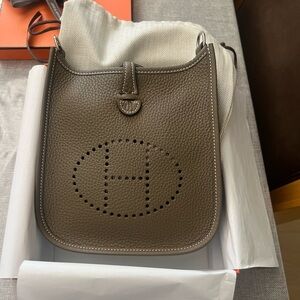 Hermès Leather Evelyn Crossbody. Box fresh.
